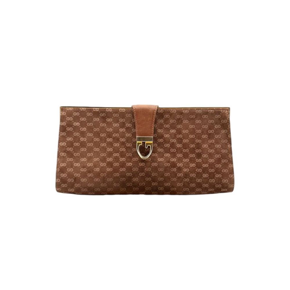 Gucci Vintage Suede Shoulder Bag Suede G Buckle